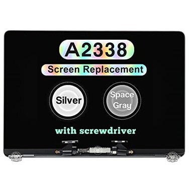 WARWOLFTEAM Screen Replacement for MacBook Pro 13 M1 2020 A2338 EMC 3578 MYD83 MYD92 MYDA2 MYDC2 LCD Screen Retina Display Full Assembly Silver