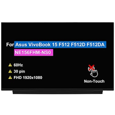 BTSELSS for Asus VivoBook 15 F512 F512D F512DA Screen Replacement FHD 1920x1080 30 pin 60Hz 156 NonTouch LCD Display Panel Without Bracket