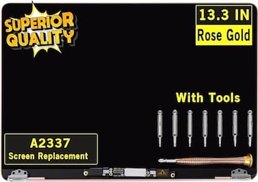 GBOLE Screen Replacement for MacBook Air A2337 M1 2020 Year EMC 3598 MGN63 MGN93 MGND3 MGN73 MGNA3 MGNE3 Retina 133 Full LCD Display Screen Complete Top Assembly 2560x1600 Rose Gold