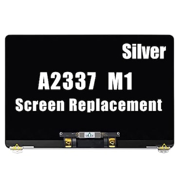 GBOLE A2337 Screen Replacement Silver for MacBook Air Retina M1 A2337 2020 Full LCD LED Screen Complete Top Display Assembly EMC 3598 MGN63 MGND3 MGN93 MGNA3 MGN73 MGNE3 Silver