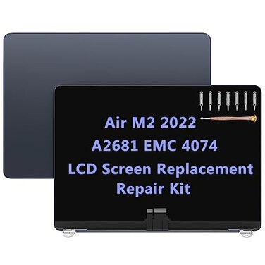 Daplinno Screen Replacement 136 for MacBook Air M2 2022 A2681 EMC 4074 LCD Screen Display Complete Top Assembly MidnightBlue