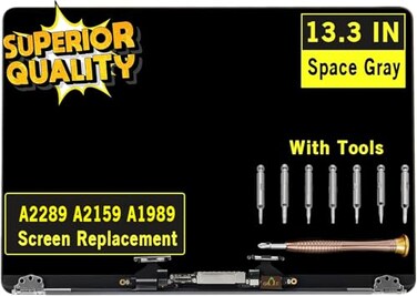 GBOLE Screen Replacement for MacBook Pro A2289 A2159 A1989 Retina EMC 3214 3358 3301 3456 3348 LCD Screen Display Full Assembly Complete Top Assembly 133 2560x1600 Space Gray