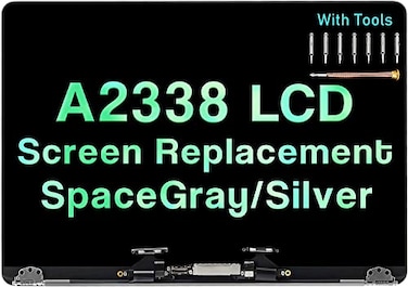 XIMIELEC 13 Screen Replacement for MacBook Pro M1 Retina A2338 2020 EMC 3578 MYD83 MYD92 MYDA2 MYDC2 LCD Full Screen Display Assembly Sliver Silver