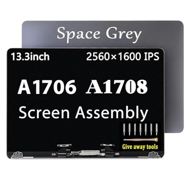 GBOLE A1706 A1708 LCD Screen Replacement kit for MacBook Pro Retina A1706 A1708 Late 2016 Mid 2017 Full LCD LED Screen Assembly Display EMC 3071 EMC 3163 EMC 3164 MLH12 MNQF2 MPXV2LLA Space Grey