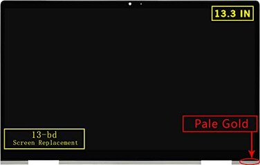 GBOLE 133 Replacement for HP Envy x360 13bd 13bd1xxx 13bd0063dx 13mbd0023dx FHD 1080P IPS LCD Display Touch Screen Digitizer Assembly Bezel with Control Board 30Pin NonOLED Pale Gold