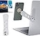 DK177 Magnetic Phone Holder Laptop or Desktop Monitor Side Mount Phone Holder Slim Portable Foldable Computer Expansion Bracket Compatible with All Phone Silver