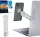 DK177 Magnetic Phone Holder Laptop or Desktop Monitor Side Mount Phone Holder Slim Portable Foldable Computer Expansion Bracket Compatible with All Phone Silver