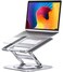 AOEVI Adjustable Laptop Stand with 360 Rotating Base Stable Computer Stand for Laptop Ergonimic Foldable Laptop Riser for Desk Compatible with MacBook ProAir Notebook up to 16 Inches Silver