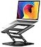 AOEVI Adjustable Laptop Stand with 360 Rotating Base Stable Computer Stand for Laptop Ergonimic Foldable Laptop Riser for Desk Compatible with MacBook ProAir Notebook up to 16 Inches Black