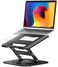 AOEVI Adjustable Laptop Stand with 360 Rotating Base Stable Computer Stand for Laptop Ergonimic Foldable Laptop Riser for Desk Compatible with MacBook ProAir Notebook up to 16 Inches Black