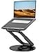 tounee Telescopic Laptop Stand for Desk with 360 Swivel Base Sit to Stand Height Adjustable Portable Riser Holder for Good Posture Compatible with MacBook Pro All Laptops 1017 Black