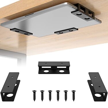 FOROIRON 3 PCS Under Desk Laptop Mount with AntiScratch Felt Board Under Desk Laptop Holder Tray Durable Under Desk Shelf for Laptop Thick up to 115