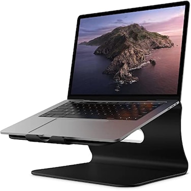 Bestand Laptop Stand Aluminum Notebook Holder Riser HeatVent for MacBook AirPro Dell HP Lenovo Microsoft Surface Samsung 1116 inches Notebook Black