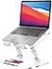 Lpoake Acrylic Laptop Stand for Desk Adjustable Ergonomic Laptop Riser Portable Foldable Computer Stand Compatible with 10 to 156 Inches Notebook and MacBook Clear