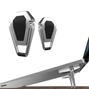 ELE DEPI Laptop Stand PortableZinc Alloy Laptop Mini StandLaptop Riser InvisibleErgonomic Laptop Stand Cooling Suitable for 1220 Inches LaptopSilver2pieces