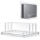 OMOTON Vertical Laptop Stand for Desk Acrylic Dual Laptop Holder Desktop Clear Adjustable Dock for MacBook Pro Air HP All Gaming Laptops up to 17 Clear Dual Slot