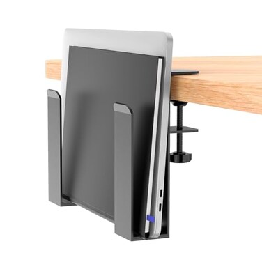 WYYHAA Adjustable Side Laptop Mount No Drill Desk Storage Organizer Metal Hanging Notebooks Holder PunchFree Clamp for MacBook Pro Documents With AntiScratch Silicone