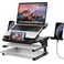 AboveTEK Laptop Stand 20 Angles TwoLayer Height Adjustable Laptop Stands Portable Laptop Riser with 360 Rotating Base Storage Space Extra Phone Holders Compatible with 1017 Laptops Black