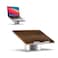 HumanCentric Laptop Riser for Desk in Black Walnut Wood Top and Space Gray Aluminum Base Compatible with MacBook and Other Laptops Up to 16 Inches Ergonomic Computer Holder 25Degree Angle Tilt