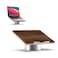 HumanCentric Laptop Riser for Desk in Black Walnut Wood Top and Space Gray Aluminum Base Compatible with MacBook and Other Laptops Up to 16 Inches Ergonomic Computer Holder 25Degree Angle Tilt