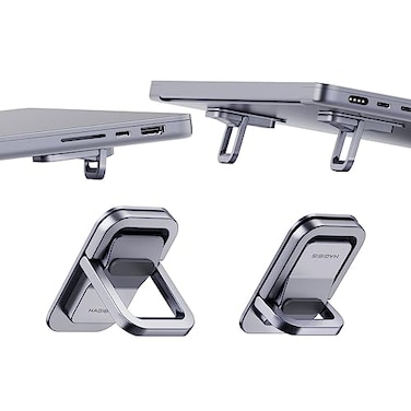 Hagibis Laptop Stand Adjustable Height for Desk Portable Invisible Laptop Riser Ergonomic Mount Keyboard Kickstands Aluminum Cooling Pad for MacBook Pro Air Tablet Laptop Grey