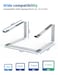 SOUNDANCE Laptop Stand for Desk Ergonomic Metal Computer Riser for 12173 Inch Laptops Heavy Duty Stable Desktop Holder Improves Eye Level Workspace Organization Silver