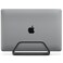 HumanCentric Vertical Laptop Stand Compatible with MacBook Pro and MacBook Air Holder for Personal Computer Desk Stand Aluminium Exchangeable Inserts to Fit Different Device Models Black