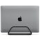 HumanCentric Vertical Laptop Stand Compatible with MacBook Pro and MacBook Air Holder for Personal Computer Desk Stand Aluminium Exchangeable Inserts to Fit Different Device Models Black