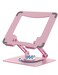 SOUNDANCE 360 Rotating Laptop Stand Ergonomic Computer Riser for Desk Adjustable Height MultiAngle Metal Holder Foldable Portable Notebook Elevating Base for Office Home Pink