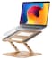 AOEVI Adjustable Laptop Stand with 360 Rotating Base Computer Stand for Laptop Ergonimic Foldable Laptop Riser for Desk Compatible with MacBook ProAir Notebook up to 16 Inches Gold