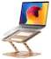 AOEVI Adjustable Laptop Stand with 360 Rotating Base Computer Stand for Laptop Ergonimic Foldable Laptop Riser for Desk Compatible with MacBook ProAir Notebook up to 16 Inches Gold