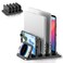 KDD 4Slot Vertical Laptop Stand with Gravity Locking 6in1 Laptop Holder Desktop Stand SpaceSaving Organizer Fits MacBookSurfaceHPDellBookTabletSwitchCell Phone and Keyboard