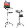 DYNAMO TECH Projector Stand Tripod Laptop Tripod with Wheels Adjustable Height Portable Podium Stand with Phone Holder Projector Holder for Home Office School DJ Matte Black
