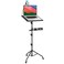 DYNAMO TECH Projector Stand Tripod Laptop Tripod with Wheels Adjustable Height Portable Podium Stand with Phone Holder Projector Holder for Home Office School DJ Matte Black