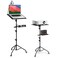 DYNAMO TECH Projector Stand Tripod Laptop Tripod with Wheels Adjustable Height Portable Podium Stand with Phone Holder Projector Holder for Home Office School DJ Matte Black