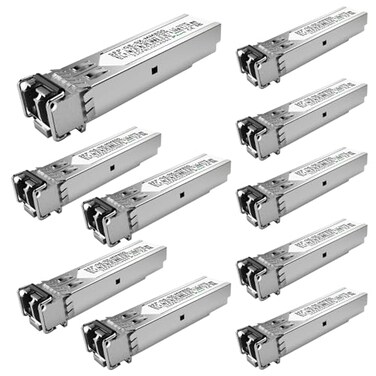 FTTPVIPS 10Pack 125G SFP Module 1000BaseSX Multimode LC Transceiver 850nm MMF 550m Range Compatible with Cisco SFPGES Meraki MASFP1GBSX Ubiquiti UFMM1G Mikrotik TPLink NetgearAruba and more