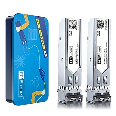 H!Fiber.com HFiber 2 Pack 125G Multimode SFP LC Module 1000BaseSX Gigabit Fiber Transceiver for Cisco GLCSXMMD Meraki Ubiquiti UniFi UFMM1G TPLink Fortinet Intel Netgear MMF850nm550mDDM