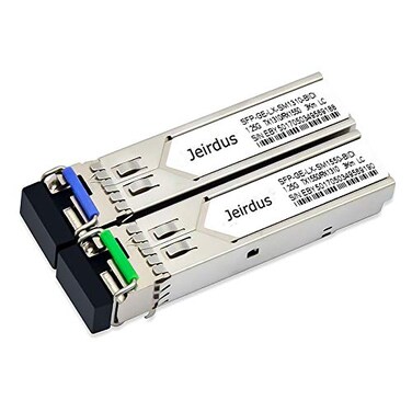 Jeirdus for Cisco 1Pair 3KM GLCBXU and GLCBXD 125G BIDI WDM SFP Module Transceiver Simplex LC 13101550 nm