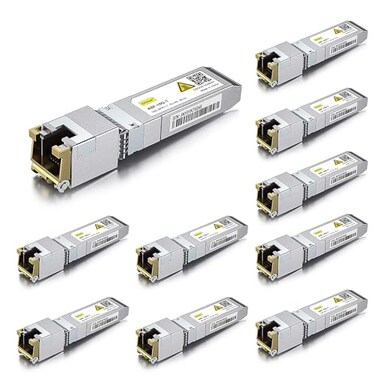10Gtek 10Gbe SFP Copper Ethernet CAT6a Module up to 30Meter for Cisco SFP10GTS Meraki Fortinet Pack of 10