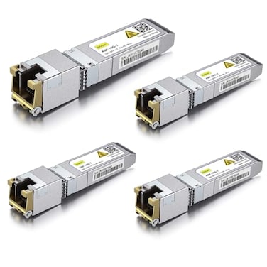 10Gtek 10Gbe SFP Copper Ethernet CAT6a Module up to 30Meter for Cisco SFP10GTS Meraki Fortinet Pack of 4