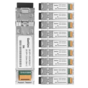 GwliUni 10Pcs Single Mode 10G SFP Fiber Module Network Transceiver LR SM1310nm 10km Duplex LC for Switch Router Firewall Network Card Media Converter etc