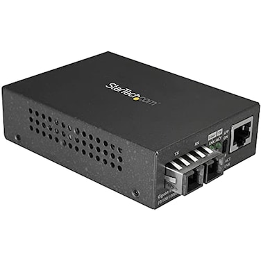 StarTech.com StarTech SingleMode SM SC Fiber Media Converter for 101001000 Networks Standalone Gigabit Ethernet to SC Fiber Converter 1310nm 10km TAA