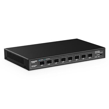 MokerLink 8 Port 10Gbps SFP Switch Support 1G25G10G SFP Module 160Gbps Bandwidth Fanless Unmanaged Plug and Play Ethernet Switch