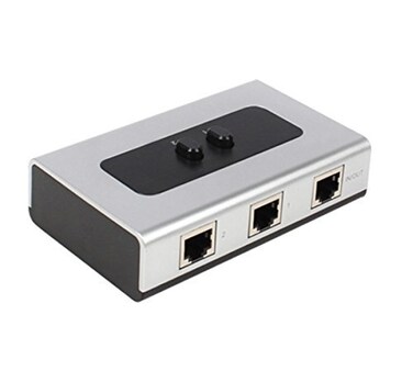 Miraview Netmate 2Port RJ45 Gigabit Ethernet RJ45 Network Switch Splitter Selector Box 100M1000M