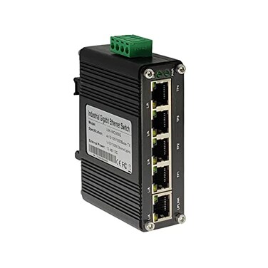 Centopto Mini Industrial 5Port Gigabit Ethernet Switch Hardened 101001000Mbps Din Rail Wall Mountable 40 to 167 F 10Gbps Switching Capacity
