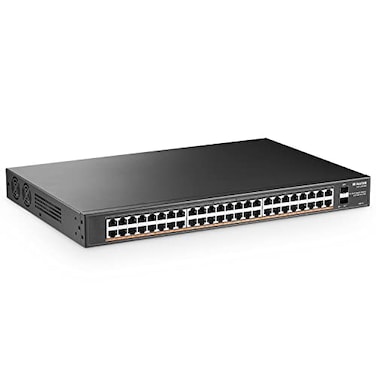 MokerLink 48 Port PoE Gigabit Switch with 2 Gigabit SFP 800W IEEE8023afat AI Detection Metal Rackmount Unmanaged Plug and Play Ethernet Switch
