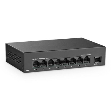 YuLinca 8 Port 25G Switch 8 x 25GBASET Ports with 10G SFP 60Gbps Switching Capacity Fanless Plug Play Unmanaged Network Switch