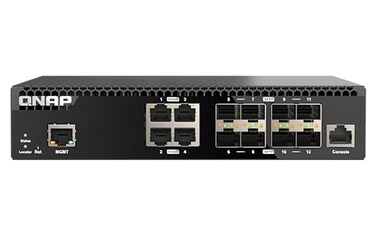 QNAP 12Port HalfWidth Rackmount 10GbE Managed Network Switch QSWM3212R8S4TUS Layer 2 Web Management