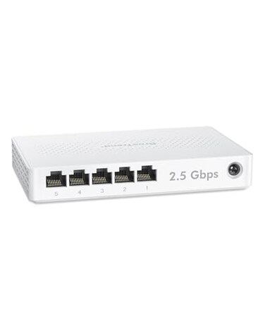 BrosTrend 5 Port 25GB Switch Unmanaged Ethernet Switch for Game Console PC NAS etc 25 Gigabit Network Switch Fanless Plug Play MultiGigabit Switch Desktop Wall Mount Lifetime Protection