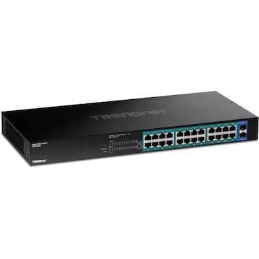 TRENDnet 26Port Gigabit PoE Switch TPETG262 380W PoE Power Budget 52Gbps Switching Capacity Ethernet Splitter NDAA TAA Compliant Lifetime Protection